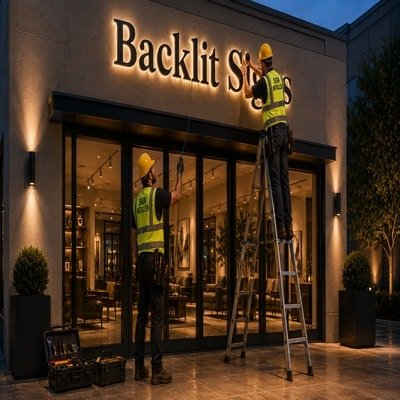 Backlit Sign Installation